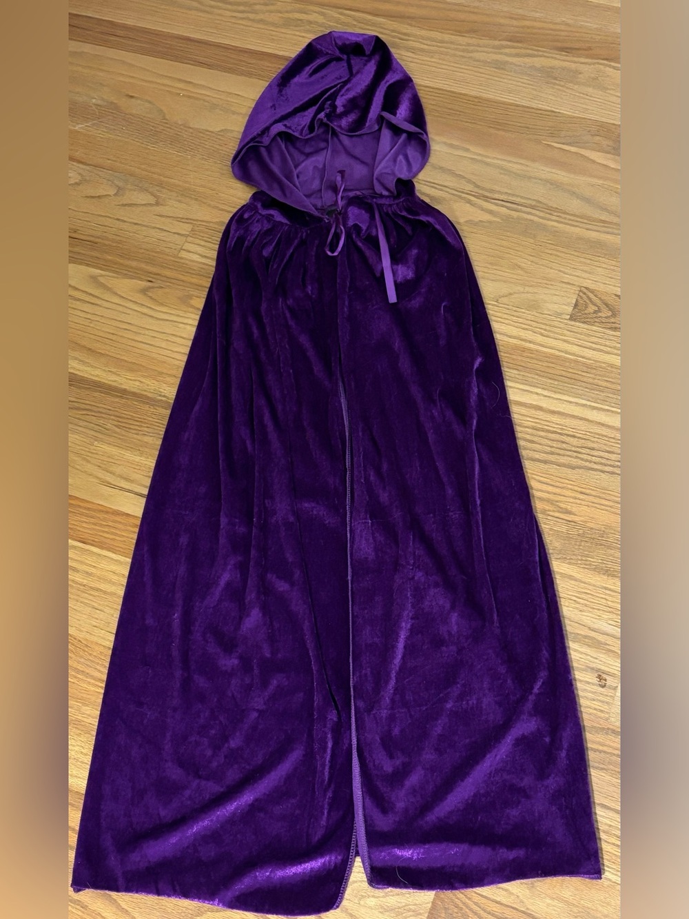 Kids Purple Velvet-like Hooded Cape